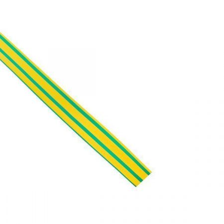 Термоусаживаемая трубка ТУТ нг 16/8 жел-зел рулон EKF PROxima