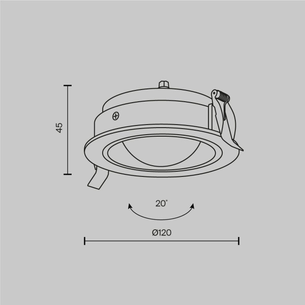 Встраиваемый светодиодный светильник Maytoni Technical Downlight Lens DL105-12W4K-W