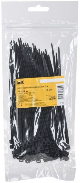 Хомут (стяжка)  нейлон   3.6 х 150  черн.  (100шт)  IEK UHH32-D036-150-100