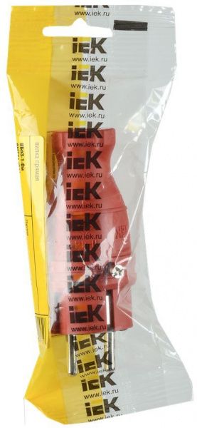 Вилка прямая ВБп3-1-0м IP44 ОМЕГА каучук красная IEK