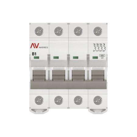 Выключатель автоматический AV-6 4P 1A (B) 6kA EKF AVERES