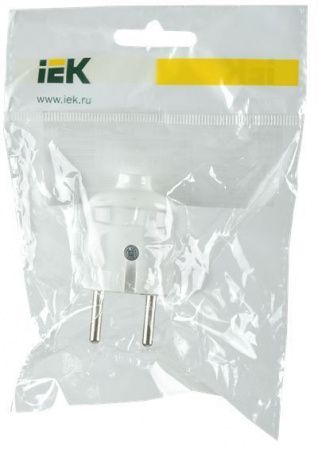 Вилка разборная прямая ВПп20-01-Ст без заземляющего контакта 6А белая IEK