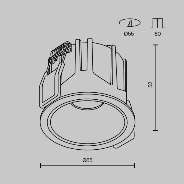 Встраиваемый светильник Maytoni Technical Alfa LED DL043-01-10W3K-RD-B-1