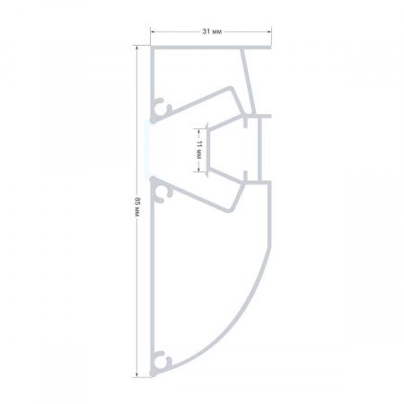 Профиль для натяжного потолка Apeyron 08-58
