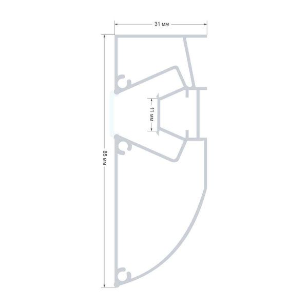 Профиль для натяжного потолка Apeyron 08-58