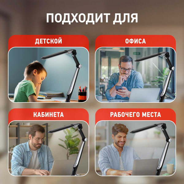 Настольная лампа ЭРА NLED-497-12W-BK Б0052771