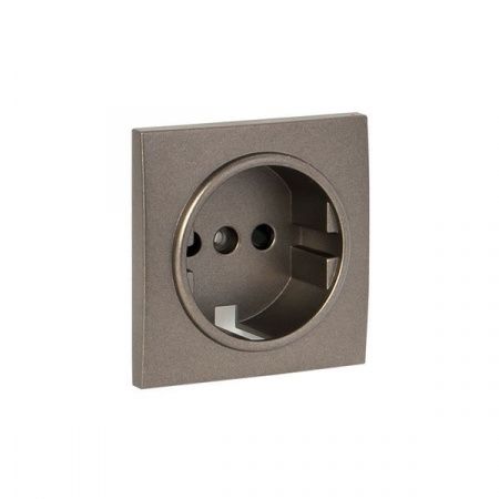 Валенсия лицевая панель розетки 1-местной с/з 16А графит с защ. штор. EKF