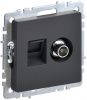 BRITE Розетка двойная TV+RJ45 кат.5E РТВ/РК12-БрГ графит IEK