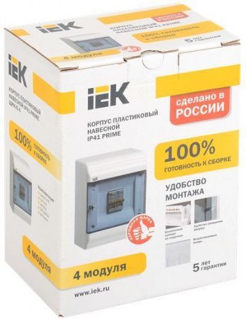 PRIME Корпус пластиковый ЩРН-П-4 модуля навесной белый IP41 IEK