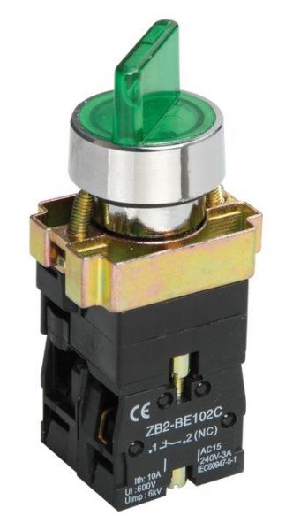 Переключатель LAY5-BK2365 2 положения зеленый NO+NC IEK
