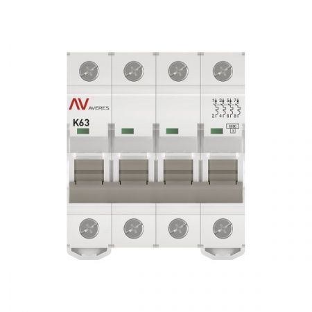 Выключатель автоматический AV-6 4P 63A (K) 6kA EKF AVERES