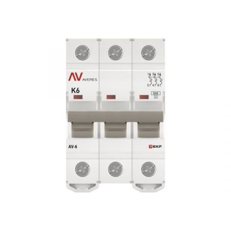 Выключатель автоматический AV-6 3P 6A (K) 6kA EKF AVERES