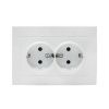 Валенсия розетка 2-местная с/з 16А белая с защ. штор. EKF