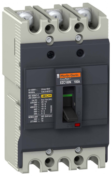 Выкл. Автом.  3П  100A  18кА/380В  3П3Т  TM-D  Easypact_EZC  SCH  EZC100N3100