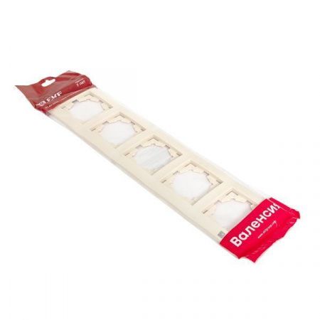 Валенсия рамка 5-местная кремовая EKF