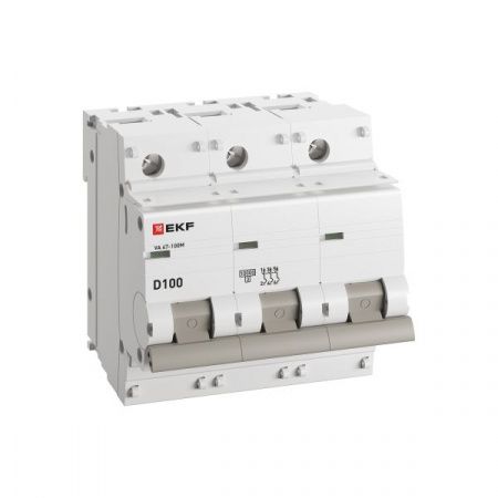 Автоматический выключатель ВА 47-100M 3P 100А (D) 10kA без теплового расцепителя EKF PROXIMA