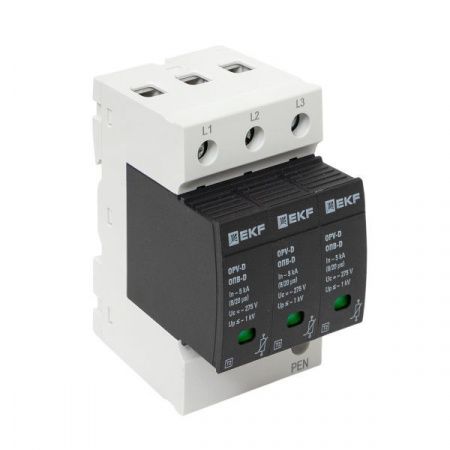 Ограничитель импульсных напряжений ОПВ-D/3P In 5кА 275В с сигн. EKF PROxima