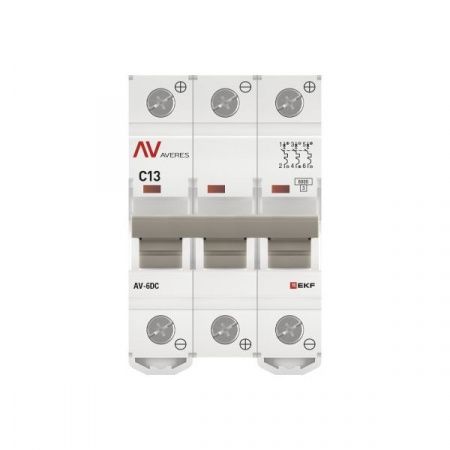 Выключатель автоматический AV-6 DC 3P 13A (C) 6kA  EKF AVERES