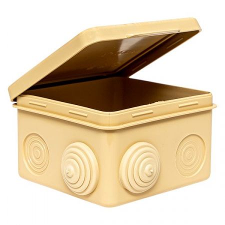 Коробка распределительная КМР-030-031 с крышкой (80x80x50) 7 мембранных вводов светлое дерево IP54 EKF PROxima