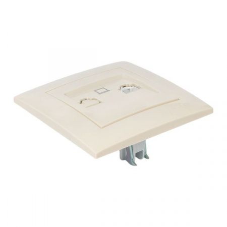 Валенсия розетка компьютерная RJ-45 1-местная кремовая EKF PROxima