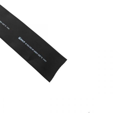 Термоусаживаемая трубка ТУТ нг 50/25 черная рулон EKF PROxima