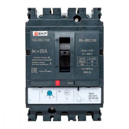 Выключатель автоматический ВА-99C 100/25А 3P 35кА EKF