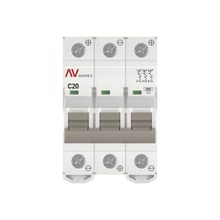 Выключатель автоматический AV-10 DC 3P 20A (C) 10kA EKF AVERES
