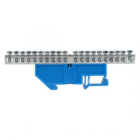 Шина "0" N (6x9мм) 20 отв. цинк синий изолятор на DIN-рейку EKF PROxima