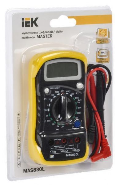 Мультиметр цифровой MASTER MAS830L IEK