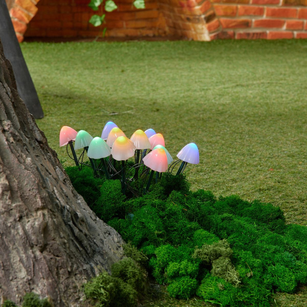 Светильник на солнечных батареях Uniel USL-S-830/PM020 Multicolor Mushrooms Set12 UL-00011676