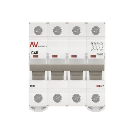 Выключатель автоматический AV-10 4P 40A (C) 10kA EKF AVERES