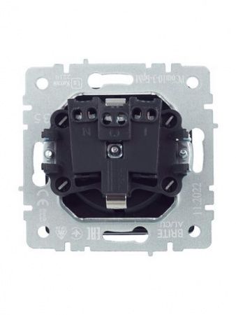 BRITE Розетка 1-местная с заземлением с защитными шторками и крышкой 16А IP20 РСбш10-3-БрМ маренго IEK