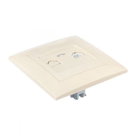 Валенсия розетка телефонная RJ-11 1-местная кремовая EKF PROxima