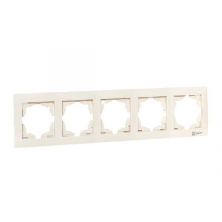 Валенсия рамка 5-местная кремовая EKF