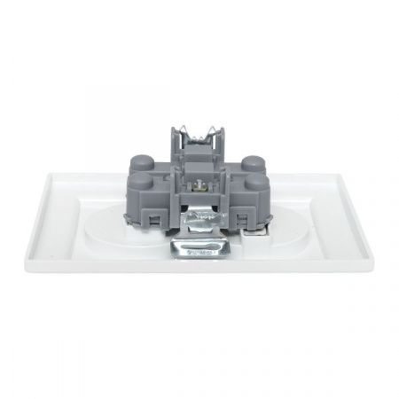 Минск Розетка 2-местная СП без заземления 10А белая с защ. штор. EKF Basic