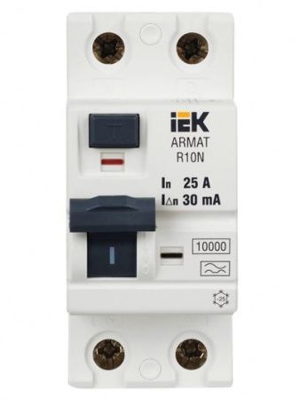 ARMAT Выключатель дифференциального тока R10N 2P 25А 30мА тип A IEK