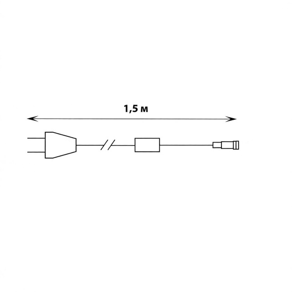 Провод питания для гирлянд Uniel UCX-F90 P/1.5M/WH UL-00013214