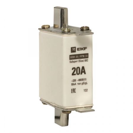 Плавкая вставка ППН-33 100/ 20А габарит 00С EKF