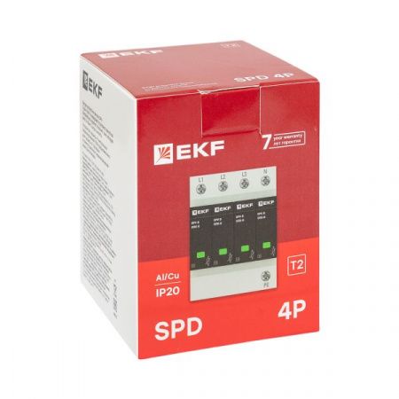 Ограничитель импульсных напряжений ОПВ-D/4P In 5кА 275В с сигн. EKF PROxima