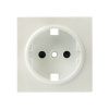 Валенсия лицевая панель розетки 1-местной с/з 16А жемчуг с защ. штор. EKF