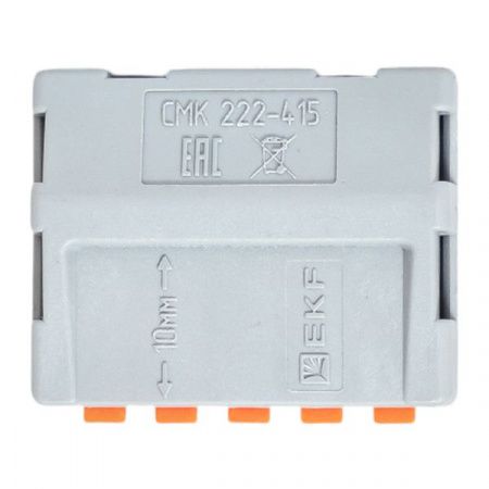 Клемма СМК 222-415 с рычагом 5 отверстий 0,08-2,5(4,0) мм2 EKF PROxima