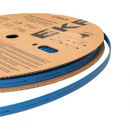 Термоусаживаемая трубка ТУТ нг 10/5 синяя рулон EKF PROxima