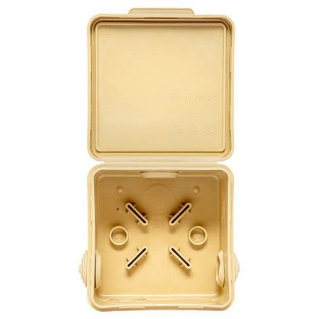 Коробка распределительная КМР-030-031 с крышкой (80x80x50) 7 мембранных вводов светлое дерево IP54 EKF PROxima