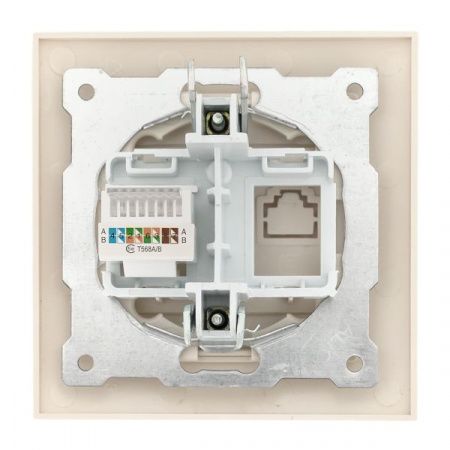 Валенсия розетка компьютерная RJ-45 1-местная кремовая EKF PROxima