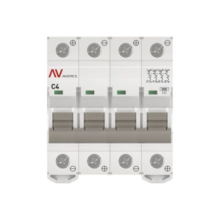 Выключатель автоматический AV-10 DC 4P 4A (C) 10kA EKF AVERES