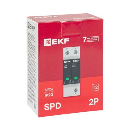 Ограничитель импульсных напряжений ОПВ-C/2P In 20кА 440В с сигн. EKF