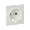 Валенсия лицевая панель розетки 1-местной с/з 16А жемчуг с защ. штор. EKF