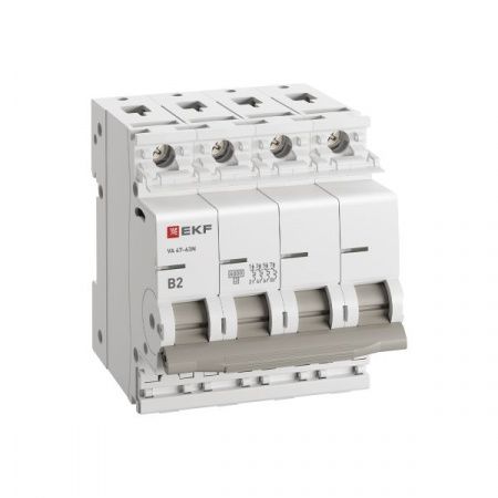 Автоматический выключатель 4P 2А (B) 6кА ВА 47-63N PROxima EKF