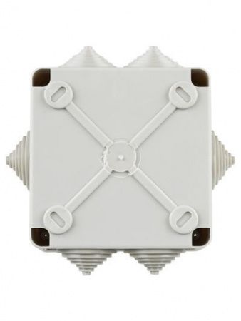 Коробка распаячная КМ для открытой проводки безгалогенная (HF) 100х100х45мм IP44 6 вводов серая IEK