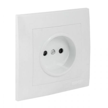 Валенсия розетка 1-местная б/з 10А белая с защ. штор. EKF